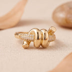 Twisted Knot Zircon Ring