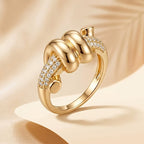 Twisted Knot Zircon Ring