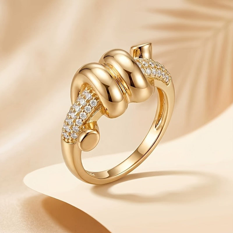 Twisted Knot Zircon Ring