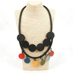 Colorful Round Disc Collar Necklace