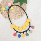 Colorful Round Disc Collar Necklace