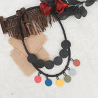 Colorful Round Disc Collar Necklace