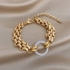 18k Vintage Chunky Circle Link Bracelet