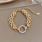 18k Vintage Chunky Circle Link Bracelet