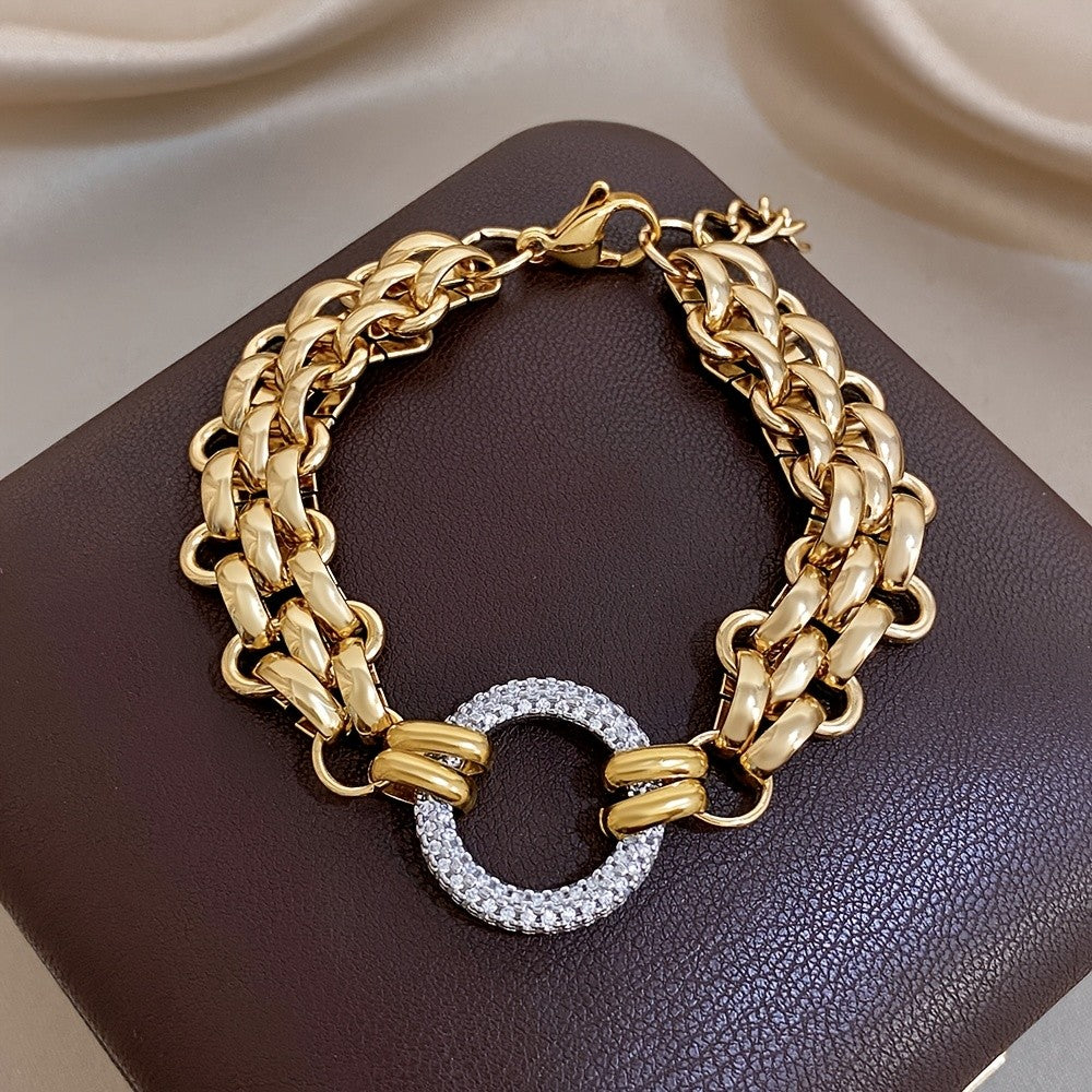 18k Vintage Chunky Circle Link Bracelet