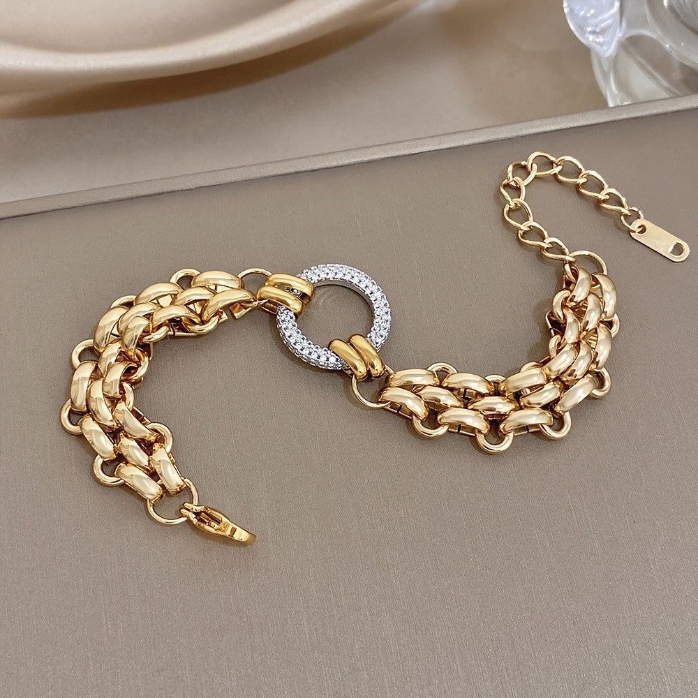 18k Vintage Chunky Circle Link Bracelet