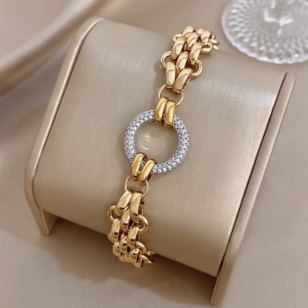 18k Vintage Chunky Circle Link Bracelet