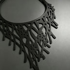 Black Hollow Coral Bib Necklace