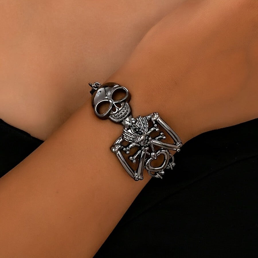14k Skull & Bones Charm Bracelet