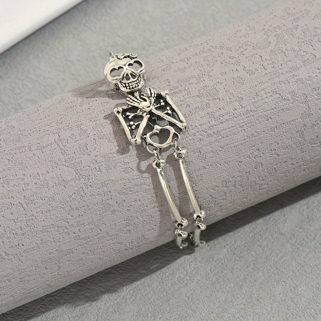 14k Skull & Bones Charm Bracelet
