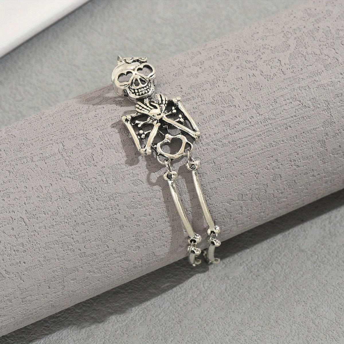14k Skull & Bones Charm Bracelet