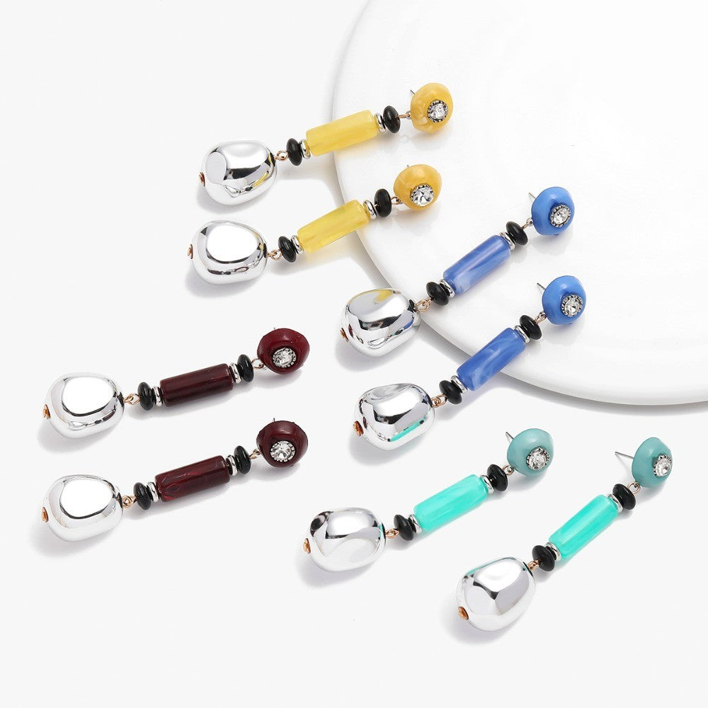 Vintage Blue Resin Drop Earrings
