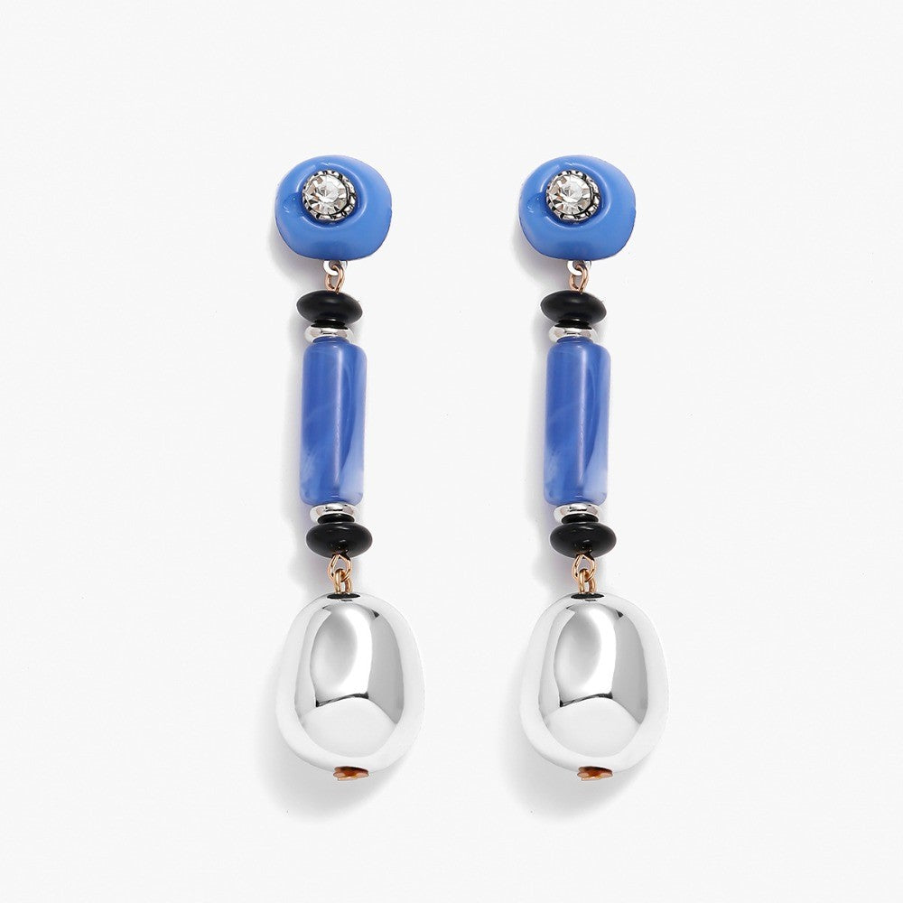 Vintage Blue Resin Drop Earrings