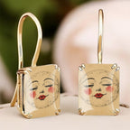 Vintage Rectangle Face Drop Earrings