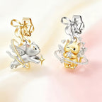 Asymmetric Angel Cat Clip Earrings