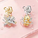 Asymmetric Angel Cat Clip Earrings