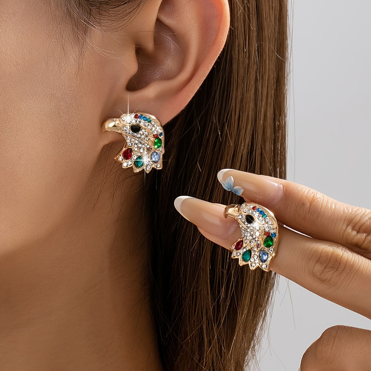 Vintage Eagle Head Stud Earrings