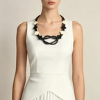 Geometric Black and White Knot Necklace