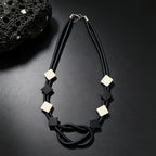 Geometric Black and White Knot Necklace