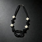Geometric Black and White Knot Necklace