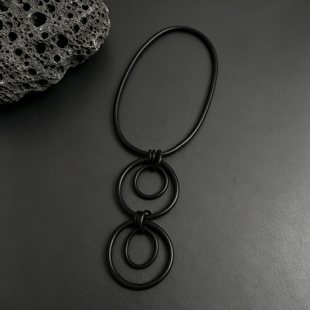 Geometric Double Loop Silica Gel Necklace