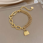 18k Lock Charm Chain Bracelet