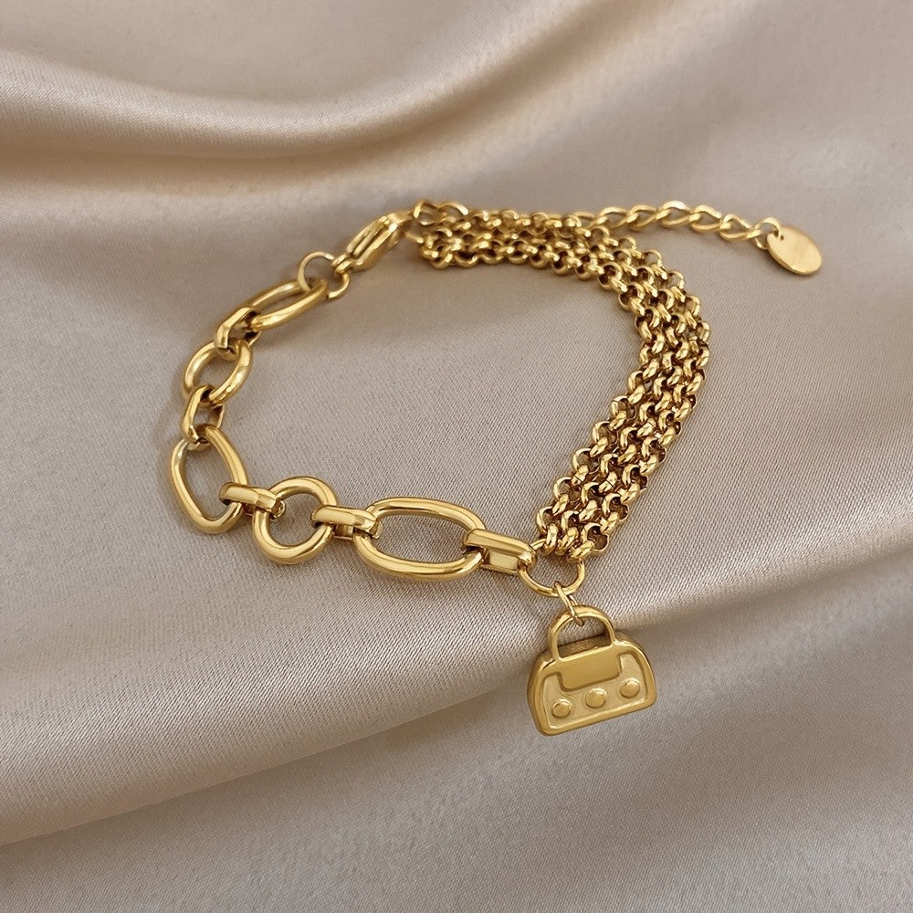 18k Lock Charm Chain Bracelet