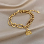 18k Lock Charm Chain Bracelet