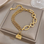18k Lock Charm Chain Bracelet