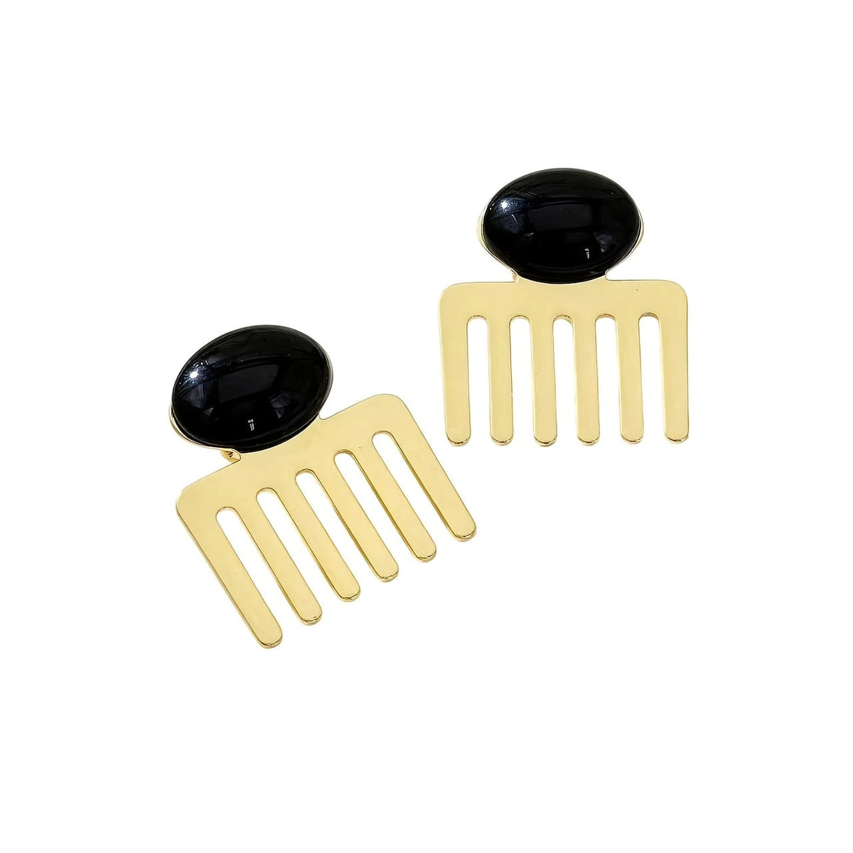 Vintage Geometric Comb Drop Earrings