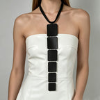 Geometric Square Link Choker Necklace