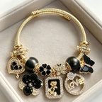 Adjustable Charm Bangle Bracelet