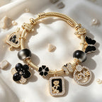 Adjustable Charm Bangle Bracelet