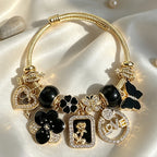 Adjustable Charm Bangle Bracelet