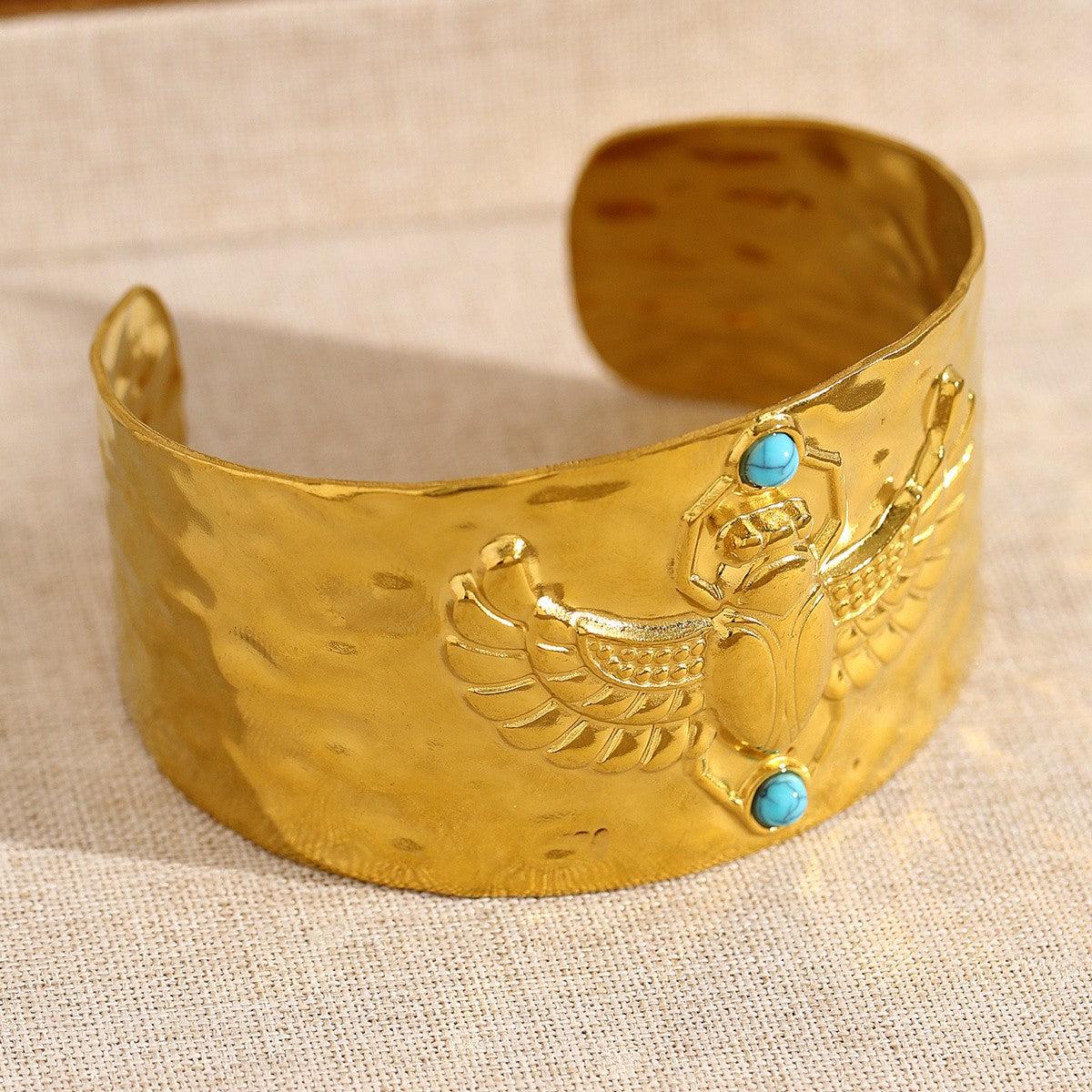 Vintage Wide Beetle Cuff Bracelet