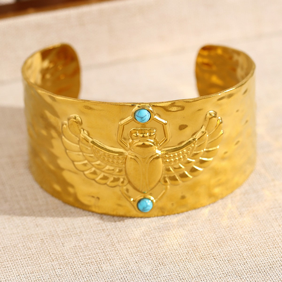 Vintage Wide Beetle Cuff Bracelet