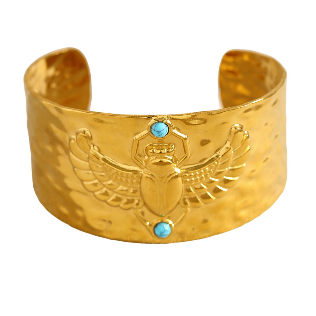 Vintage Wide Beetle Cuff Bracelet