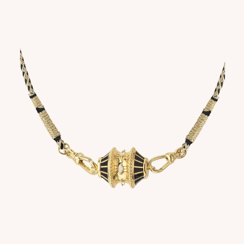 Vintage Enamel Jhumka Necklace