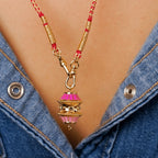 Vintage Enamel Jhumka Necklace