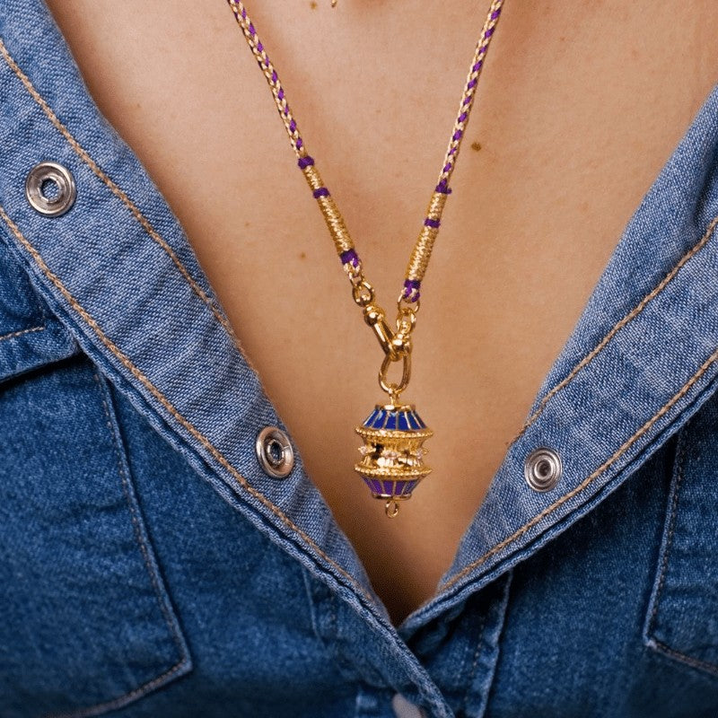 Vintage Enamel Jhumka Necklace