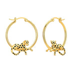 S925 Leopard Hoop Earrings