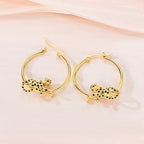 S925 Leopard Hoop Earrings