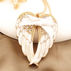 Angel Wings Bow Glass Inlay Necklace