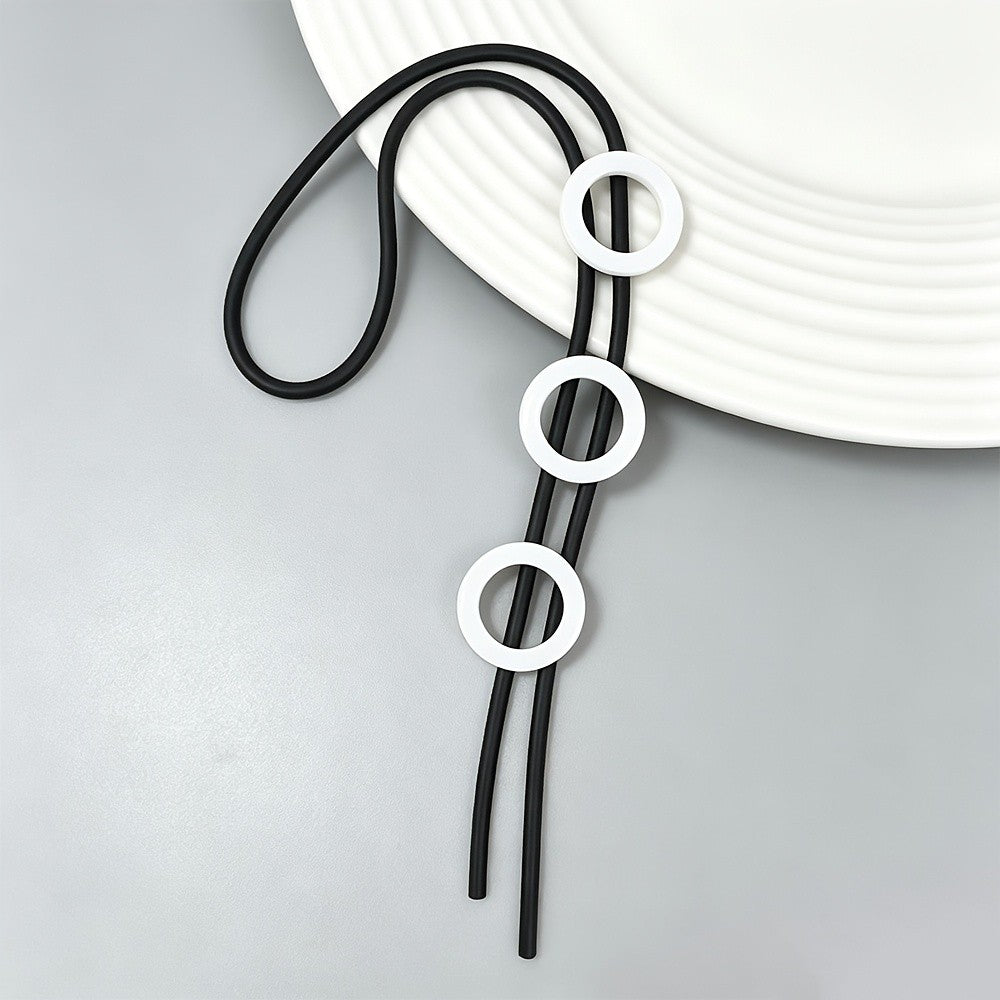 Geometric Triple Circle Necklace