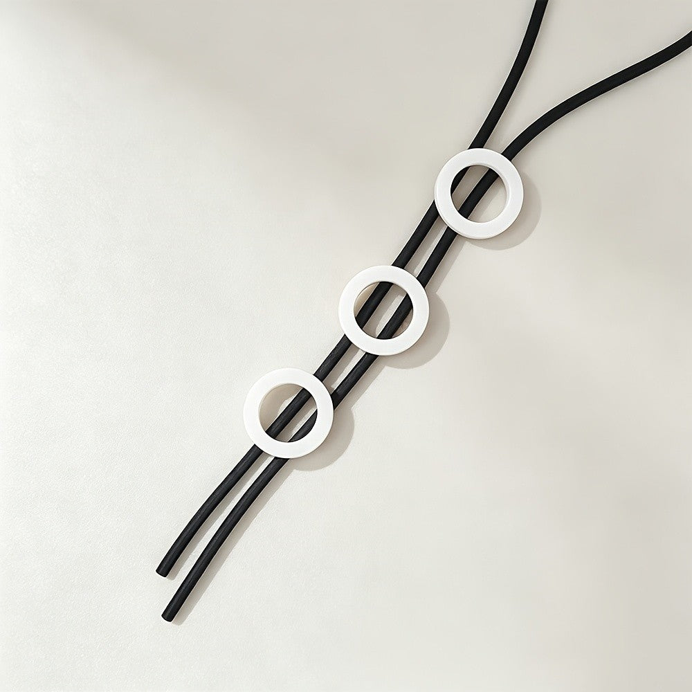 Geometric Triple Circle Necklace
