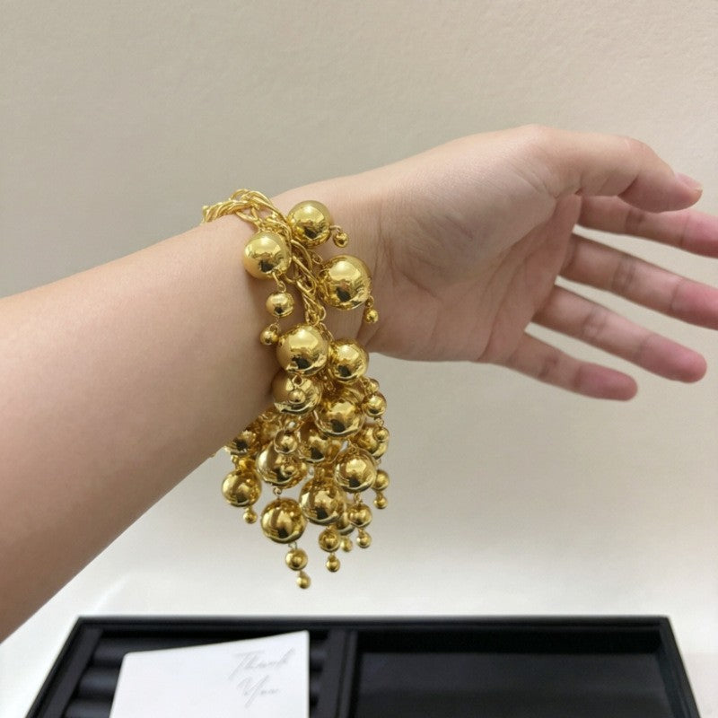 Vintage Gold Ball Cluster Bracelet