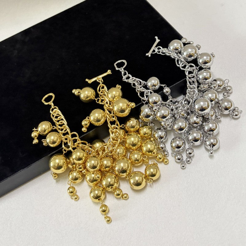 Vintage Gold Ball Cluster Bracelet
