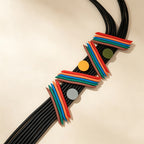 Geometric Multi-Strand Fringe Necklace