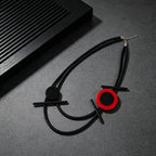 Geometric Black Red Circle Necklace