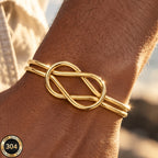 18k Interlocking Knot Bangle